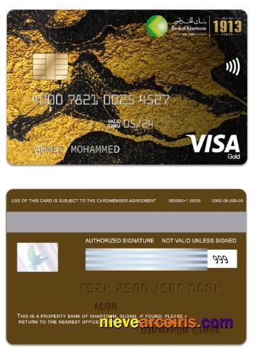 Sudan Bank of Khartoum visa gold card